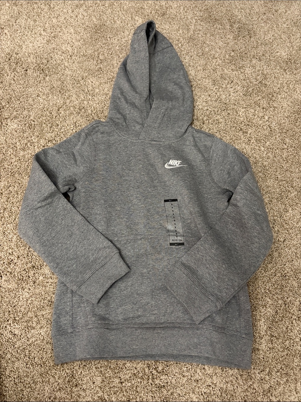 Nike Boy's Heather Gray Crewneck Hoodie Sweatshirt